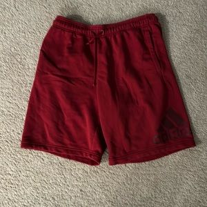 ADIDAS RED MAROON SWEAT  SHORTS SIZE LARGE MENS Regular Fit